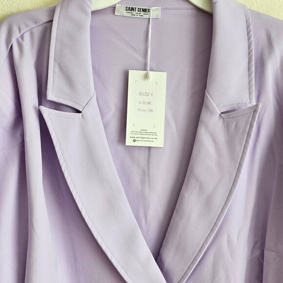 NWT SAINT GENIES LILAC Office OccassionTrench Coat Blazer Zipper Cuff Dress 28 - Picture 5 of 10